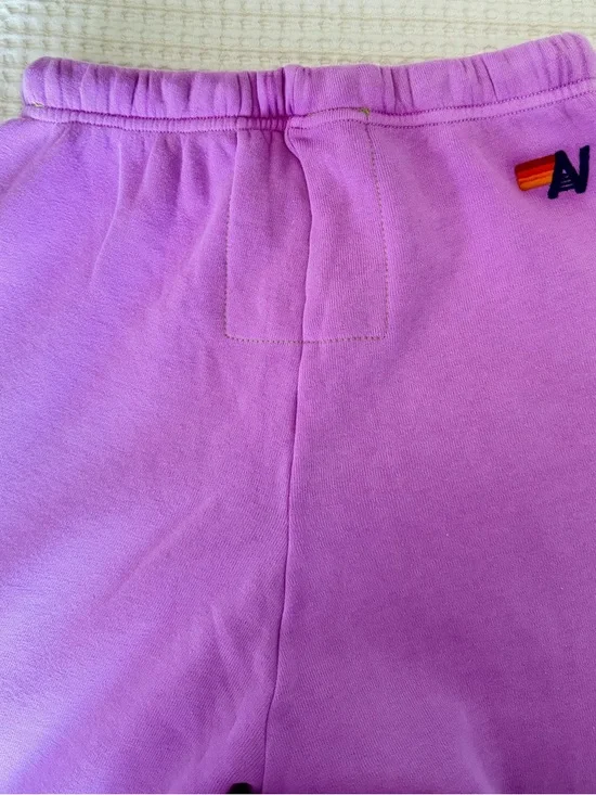 Aviator Nation Lavender Joggers with Rainbow Patch - Picture 5 of 6